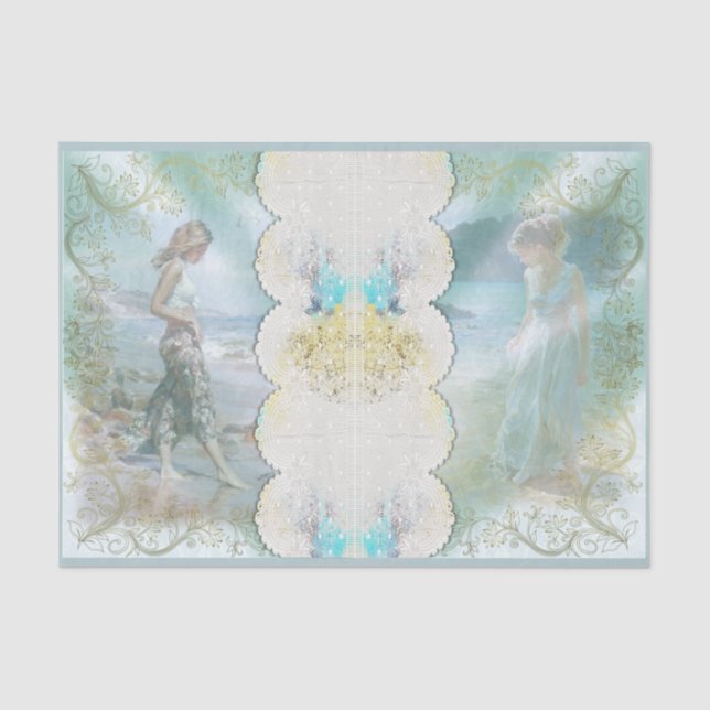 Papel De Seda Diseño de belleza de playa serie 7 (Anverso)