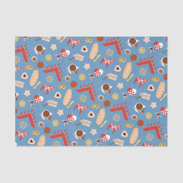 Papel De Seda Diseño de bollería para Navidades escandinavos/sue (Anverso)