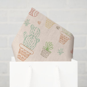 Papel De Seda Diseño de cactus y suculentas del desierto