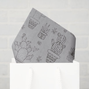 Papel De Seda Diseño de Cactus y Suculentas del Desierto