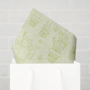 Papel De Seda Diseño de Cactus y Suculentas del Desierto