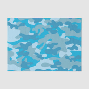 Papel De Seda Diseño de camo azul y gris