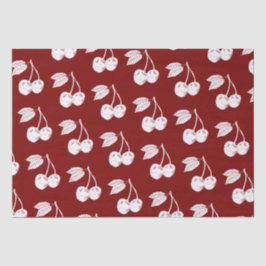 Papel De Seda Diseño de cerezo de madera blanca en rojo oscuro