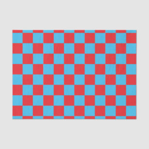 Papel De Seda Diseño de cheque rojo azul bajo control
