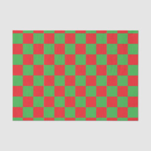 Papel De Seda Diseño de cheque verde rojo
