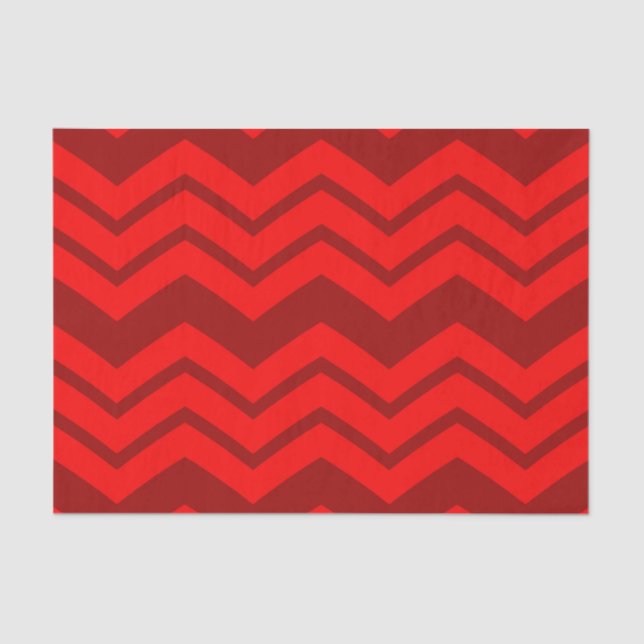 Papel De Seda Diseño de chevron rojo y marrón zigzag (Anverso)