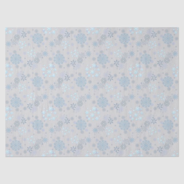 Papel De Seda diseño de copo de nieve de invierno de Navidad Han (Anverso)