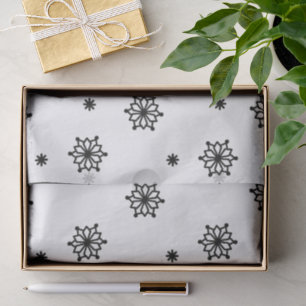 Papel De Seda Diseño de copo de nieve en negro y blanco