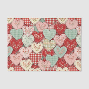 Papel De Seda Diseño de Cuadrícula de Corazón de Patchwork de Ca