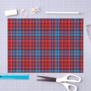 Papel De Seda Diseño de cuadros escoceses azul granate rojo
