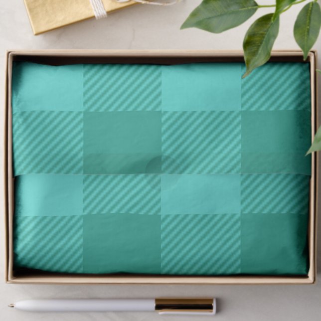 Papel De Seda Diseño de cuadros escoceses de gingham azul verdos (Subido por el creador)