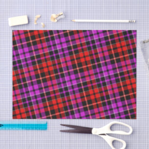 Papel De Seda Diseño de cuadros escoceses rojo negro púrpura