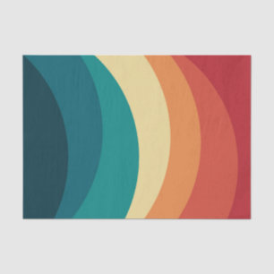 Papel De Seda Diseño de curvas de estilo retro coloridas