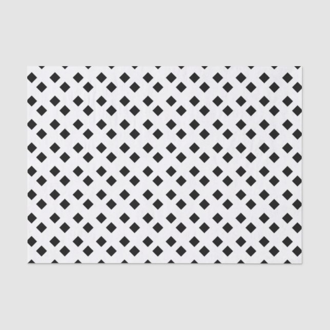 Papel De Seda Diseño de diamante blanco negro (Anverso)