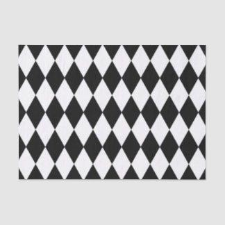 Papel De Seda Diseño De Diamantes Blanco Y Negro