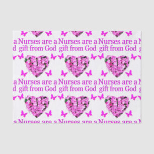 PAPEL DE SEDA DISEÑO DE ENFERMERA CRISTIANA DE FLORAL ROSA