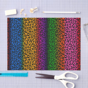 Papel De Seda Diseño de estampado de animal de leopardo colorido