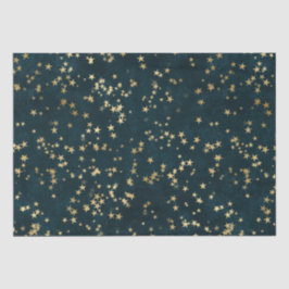 Papel De Seda Diseño de estrellas doradas celestiales elegantes 