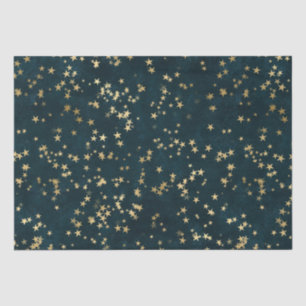 Papel De Seda Diseño de estrellas doradas celestiales elegantes 