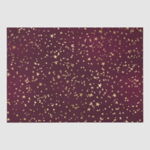 Papel De Seda Diseño de Estrellas Doradas Celestiales Elegantes