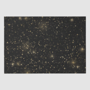 Papel De Seda Diseño de Estrellas Doradas Celestiales Elegantes 