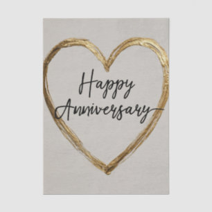 Papel De Seda Diseño de "Feliz Aniversario" con corazón de oro