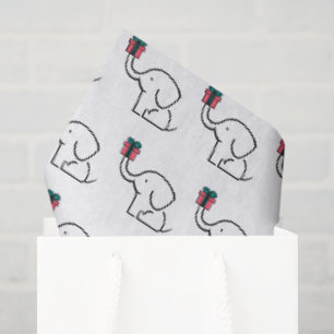 Papel De Seda Diseño de fiesta de Navidad divertida con elefante
