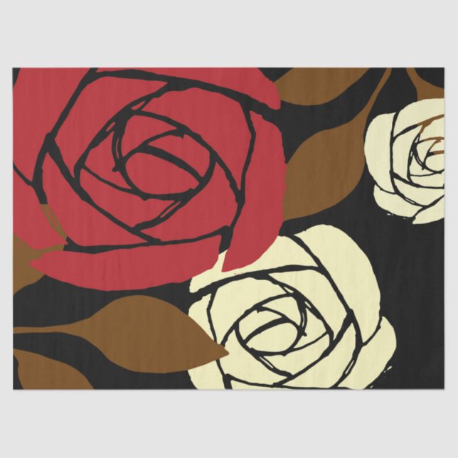 Papel De Seda Diseño de flores de Rosa japonés (Anverso)