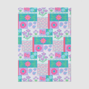Papel De Seda Diseño de flores vibrantes en flor
