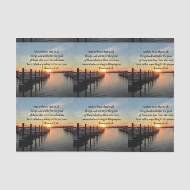 PAPEL DE SEDA DISEÑO DE FOTOGRAFÍAS ROMANS 8:28 SUNSET (Anverso)