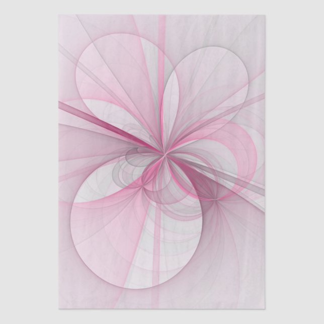 Papel De Seda Diseño de fractal gris rosa claro abstracto modern (Anverso)