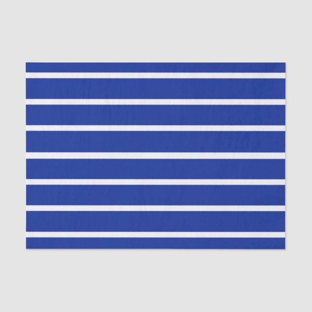 Papel De Seda Diseño de franjas azules y blancas (Anverso)