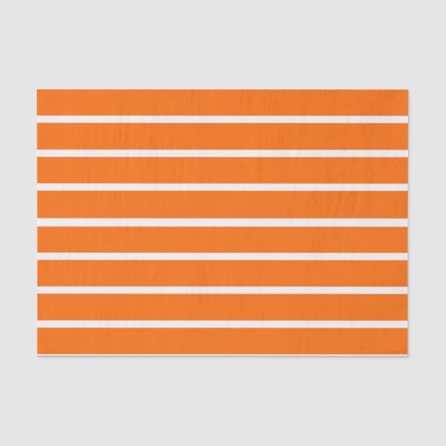 Papel De Seda Diseño de franjas blancas y naranjas (Anverso)
