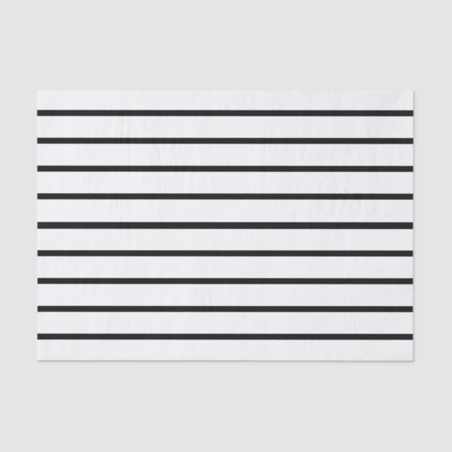 Papel De Seda Diseño de franjas blancas y negras (Anverso)