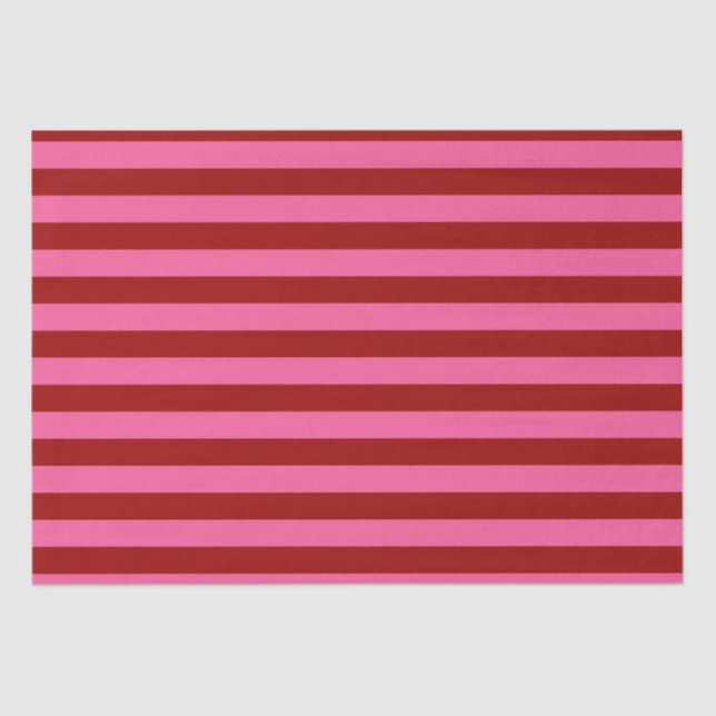 Papel De Seda Diseño de franjas rosadas rojas maroon (Anverso)