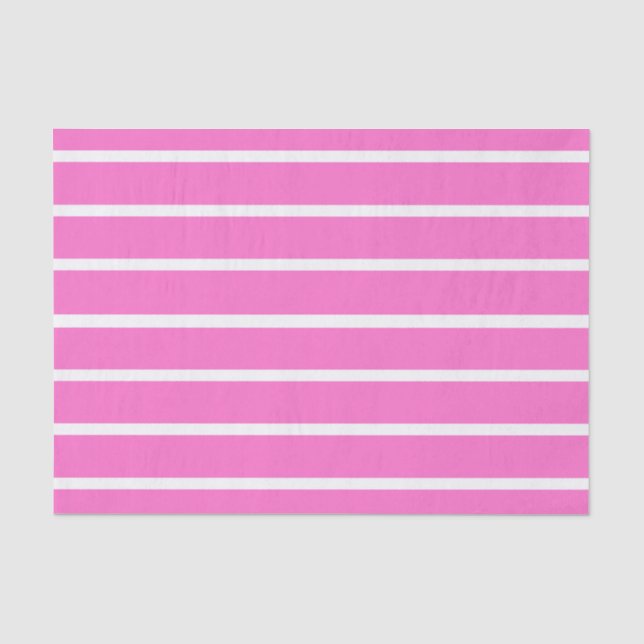 Papel De Seda Diseño de franjas rosadas y blancas (Anverso)