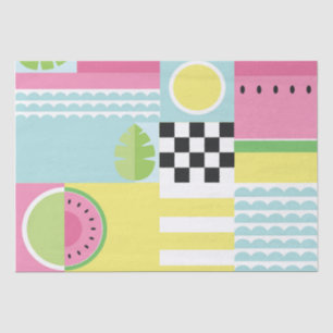 Papel De Seda Diseño de frutas de verano, mosaico colorido de s