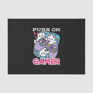 Papel De Seda Diseño De Gato Gamer - Purr En El Arte De Joystick