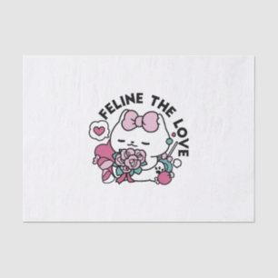 Papel De Seda Diseño de gatos de San Valentín lindo - Pelear por