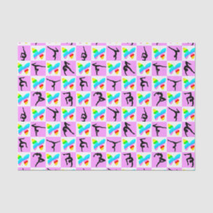 Papel De Seda DISEÑO DE GIMNASTICAS DE MARIPOSAS DE bonito