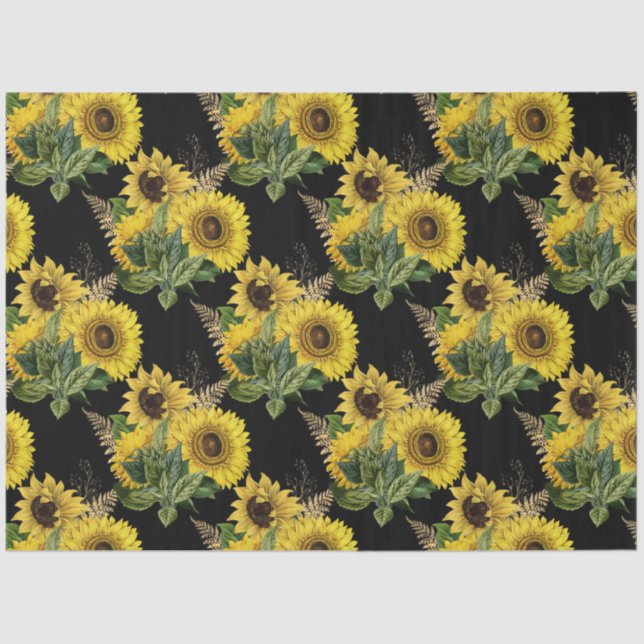 Papel De Seda Diseño de girasol dorado 11 (Anverso)