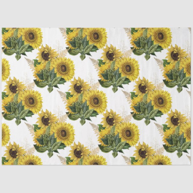 Papel De Seda Diseño de girasol dorado 9 (Anverso)