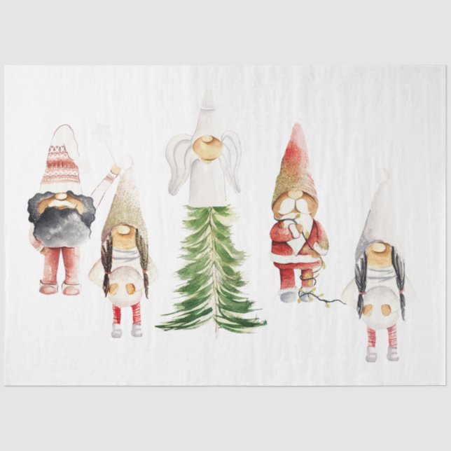 Papel De Seda Diseño de gnomo de NAVIDAD 3  (Anverso)