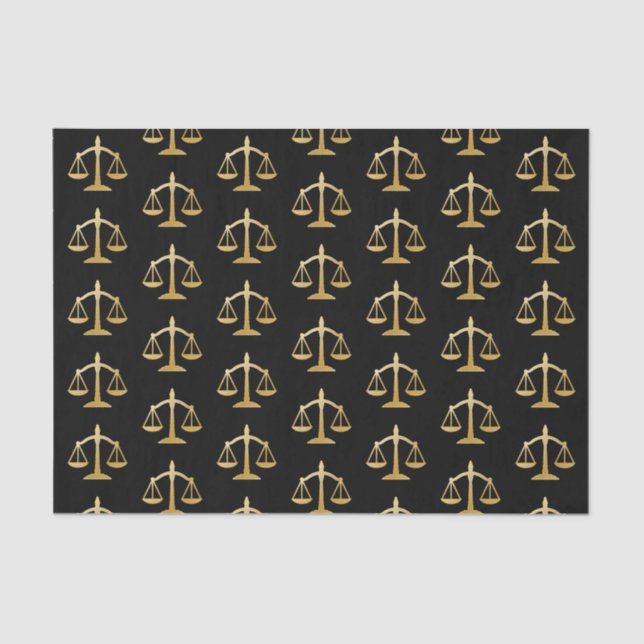 Papel De Seda Diseño de Golden Scales of Justice Law (Anverso)