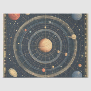 Papel De Seda Diseño de gráfico celeste centrado en el Júpiter (