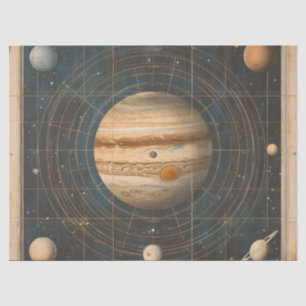 Papel De Seda Diseño de gráfico celeste centrado en Júpiter