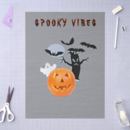 Papel De Seda Diseño de Halloween de calabaza fantasma con vibra