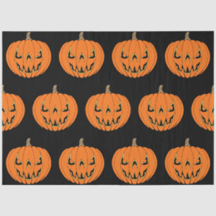 Papel De Seda Diseño de Halloween de Jack-o'-Lantern espeluznant