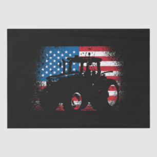 Papel De Seda Diseño de la bandera estadounidense de Tractor par