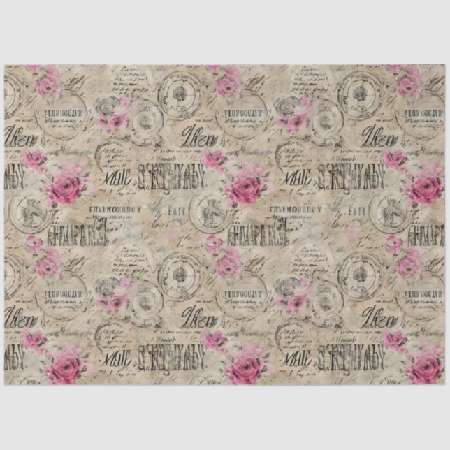 Papel De Seda Diseño de la Ephemera Francesa Serie 4 (Anverso)